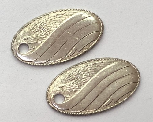 Lot of 2 Unused Vintage PATRIOTIC American Eagle KEY Tag FOBS - Picture 1 of 3