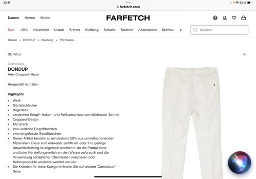 Dondup, Damen Chino, Modell Ariel, Cropped, Leinen, Size 38, Beige - Bild 21 von 24