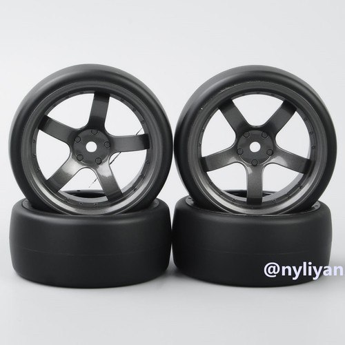 4PCS RC 12mm Hex Flat Drift Tires&Wheel Rim For HSP HPI 1:10 On-Road Racing Car - Picture 7 of 7