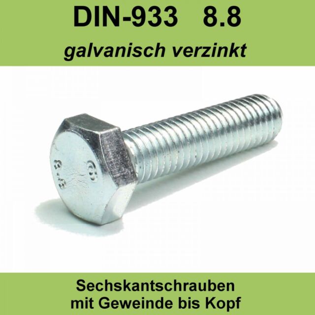 M12 DIN 933 8.8 Sechskant Schrauben verzinkte Maschinen Gewindeschrauben Vz M12x M12 DIN 933 8.8 Sechskant Schrauben verzinkte Maschinen Gewindeschrauben Vz M12x