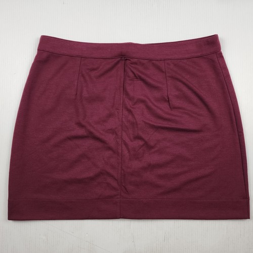 New Look Skirt Womens Size 16 Marron Snap Button Pockets Stretch - Picture 2 of 10