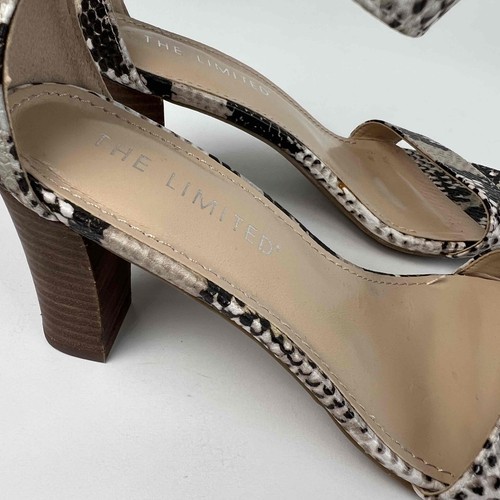 Scarpe con cinturino alla caviglia stampa rettile tacco grosso taglia limitata 6,5 M - Foto 10 di 13