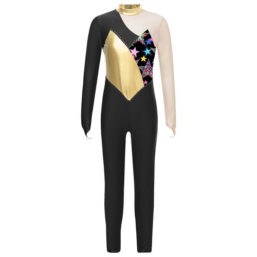 Girls Outfits Gymnastics Dancewear Dance Set Romper With Hair Tie Mock Neck - Picture 18 of 66
