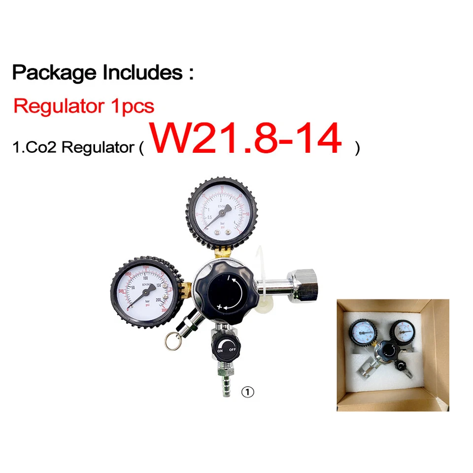 Kit Regolatore CO2 Beer Brewing Dual Gauge Regolatore CO2 CGA320/W21.8 - Immagine 2 di 4