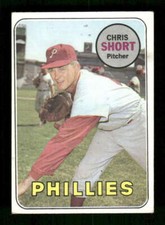 1969 Topps Baseball 395 Chris Short vgex BXCP40