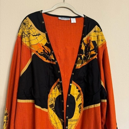 Molato Mixed Decor Natural Kimono Open Front Duster Cardigan Sz 2X Artsy Tribal - Picture 3 of 15