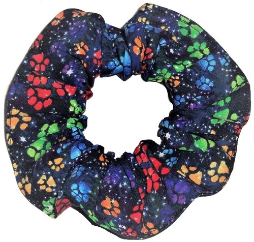 Hair Scrunchie Tie Ponytail Holder Dog Cat Paw Print Fabric Scrunchies by Sherry - Picture 43 of 47