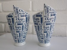 Ceramic Food Cone Holders For Chips/Fries Porcelain From Homestore