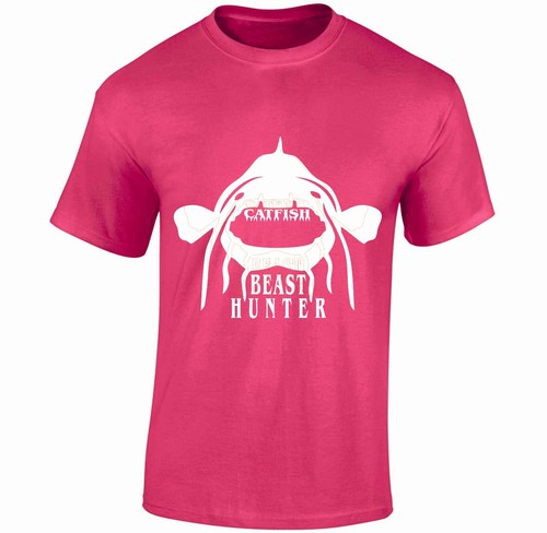 CATFISH BEAST HUNTER TSHIRT white carp bass fishing angling tackle Small - XXL - Picture 8 of 12