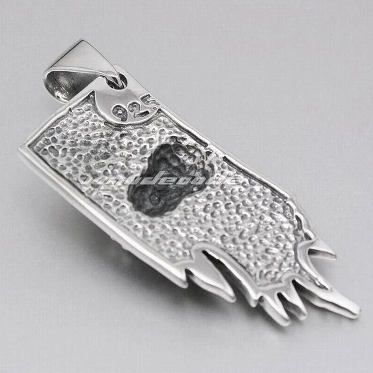 Череп крест кости флаг 925 пробы пират подвеска панк ювелирных изделий 8N007D - Изображение 4 из 4