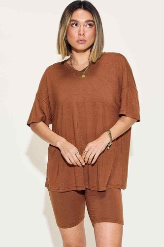 Basic Bae v-neck t-shirt & shorts set - Picture 34 of 66