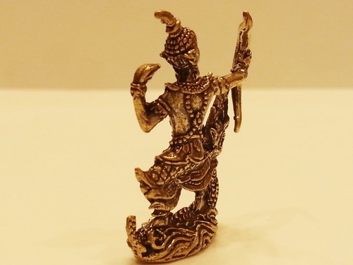 Brass Lucky KING RAMA ARCHERY BOW Thai Miniature RAMAYANA Vintage Collect Statue - Picture 6 of 12