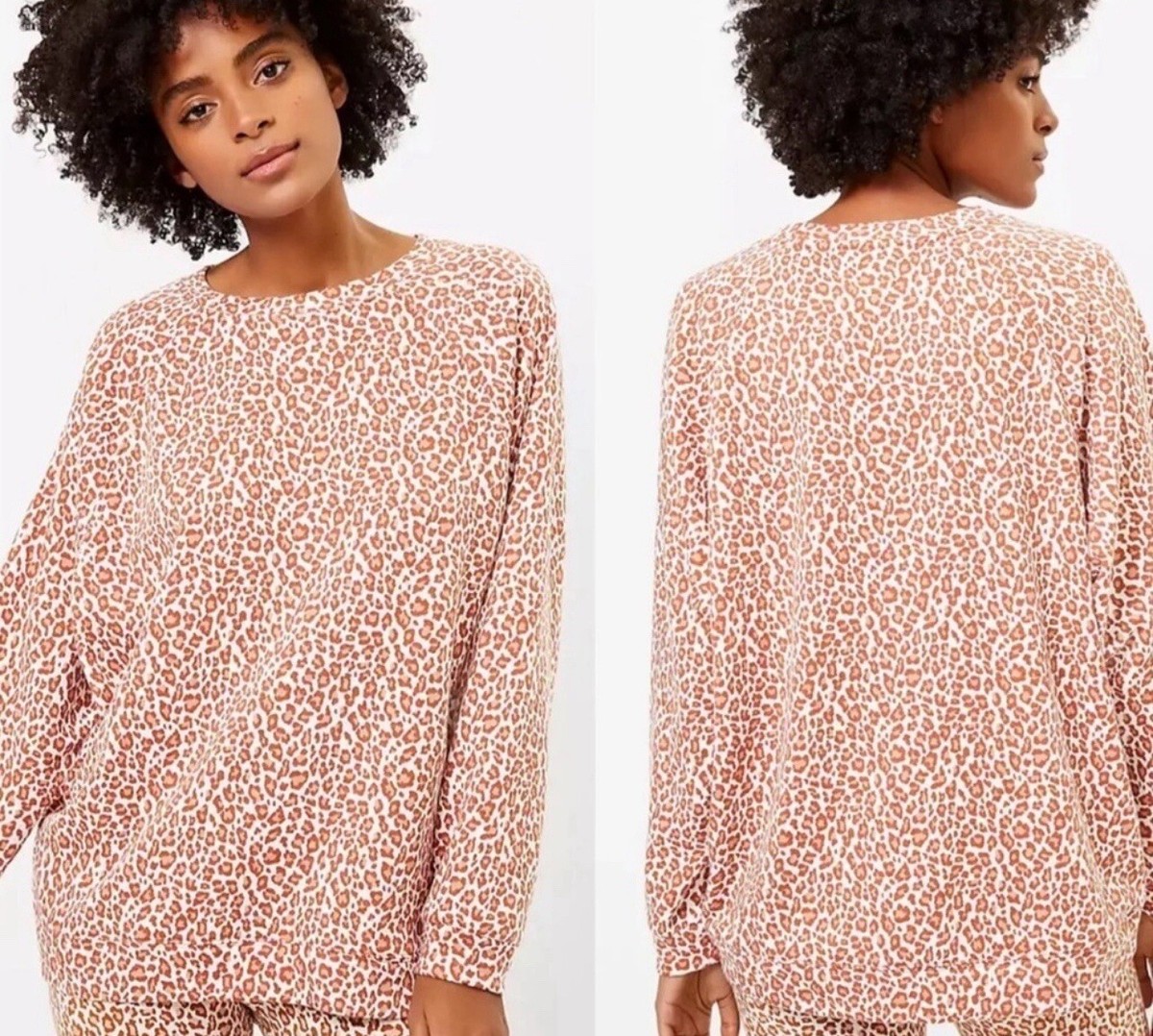 Oversized leopard sweatshirt deals