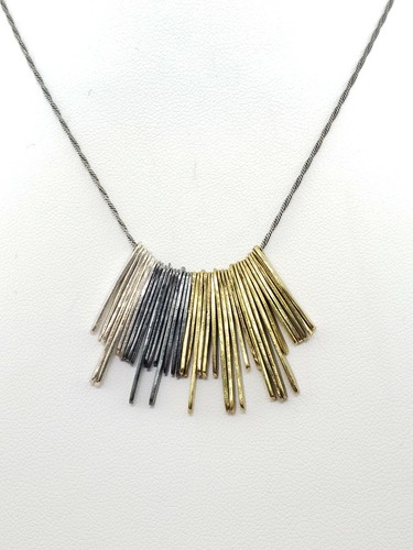 Silpada Sterling Silver Mutli Metal Lets Hang Out Necklace N3032 18"