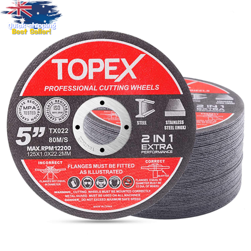 Cutting Wheels Discs 50-Piece 125mm 5" Steel INOX Ultra Thin Metal Cut Off - Picture 12 of 12