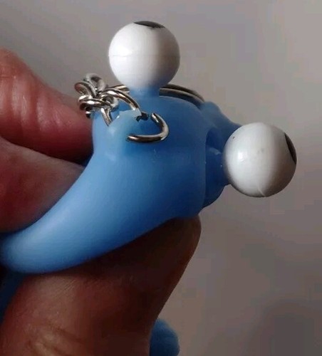 Alligator Crocodile Blue Rubber Squeeze Toy Eyes Pop Keychain Stress Fidget 2" - Picture 5 of 9