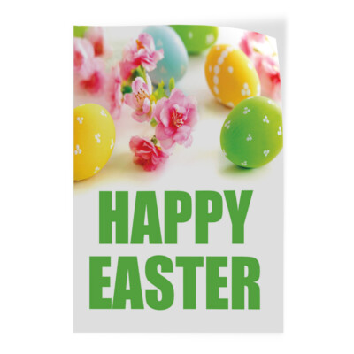 Door Decals Vertical Vinyl Stickers Multiple Sizes Happy Easter Eggs Vinyl
