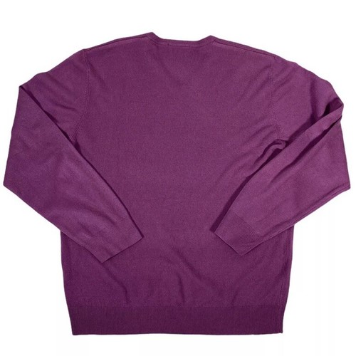 Men's Acrylic Knit V Neck Jumper Purple - Size XL 44-46 In Chest Blue Harbour - Bild 8 von 8