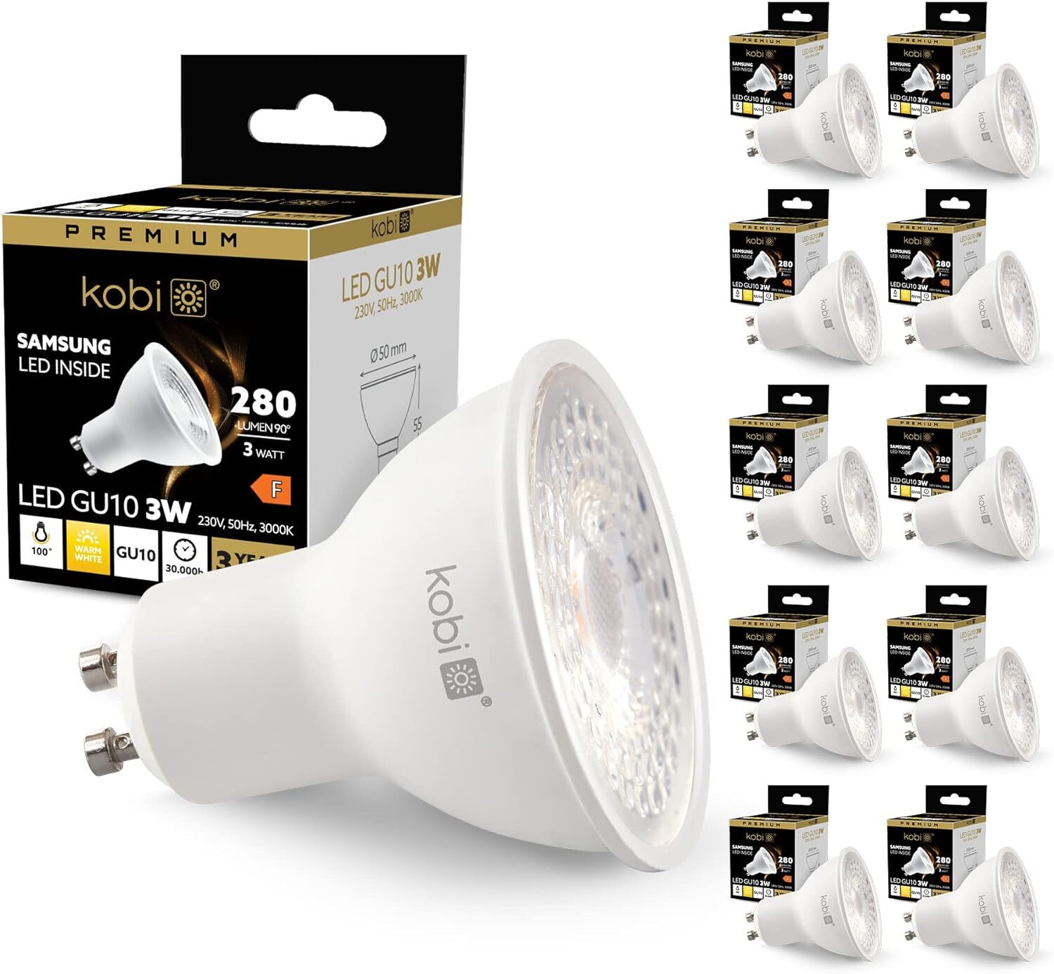 10x LED Glühbirne GU10 230V 3W 5W 7W 9W Samsung Dioden Leuchtmittel Einbauspot