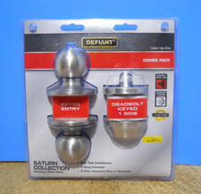 Defiant Stainless Steel Keyed Entry Door Knob & Deadbolt Lock Combo Saturn 32306
