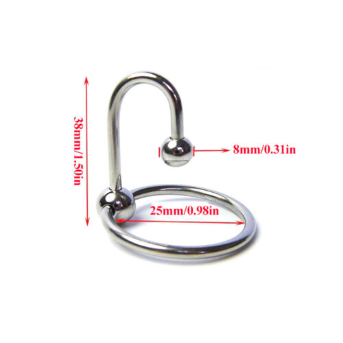 Stainless Penis Cock Rings with Urethral Sounds Ball Sperm Stopper - Bild 14 von 23