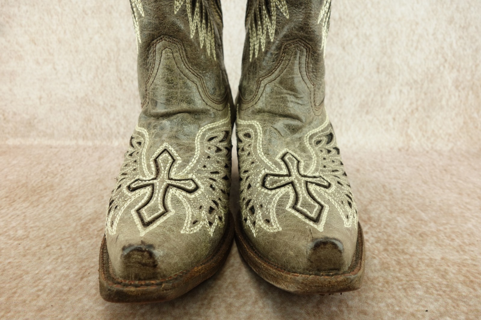Corral de estilo vintage con aspecto envejecido de Cuero Cuero Cuero Marrón botas De Punta De Ala corazón SNIP para mujer 7 M 1b0fa9 Corral de estilo vintage con aspecto envejecido de Cuero Cuero Cuero Marrón botas De Punta De Ala corazón SNIP para mujer 7 M 1b0fa9