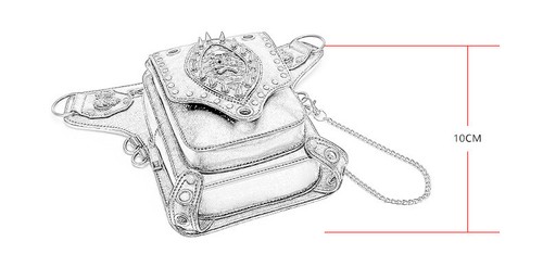 New PU Leather Skull Steampunk Rock Punk Leg Waist Bags Shoulder Crossbody - Picture 8 of 12