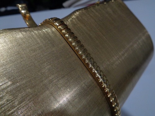 Vintage Rodo Italy Gold Tone Metal Hard Case Minaudiere Clutch Purse - Picture 21 of 22