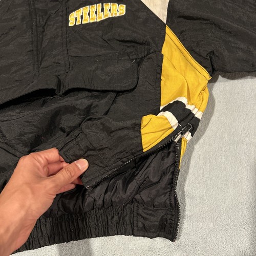 VTG Y2K Reebok Pittsburgh Steelers Puffer Hoodie Youth Small Vintage Jacket READ - Picture 13 of 17