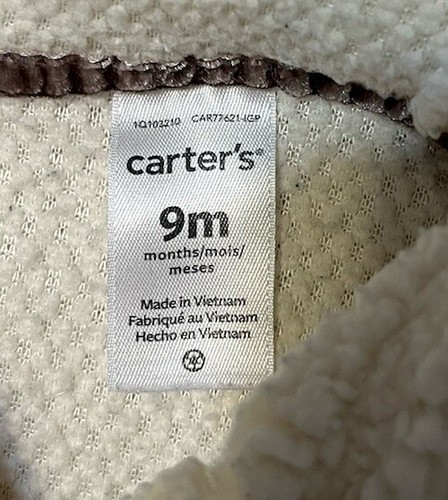 Carter’s Infant Girl Sherpa Fleece Zip-up Hooded Vest 9 Months Hoodie With Ears - Bild 9 von 10