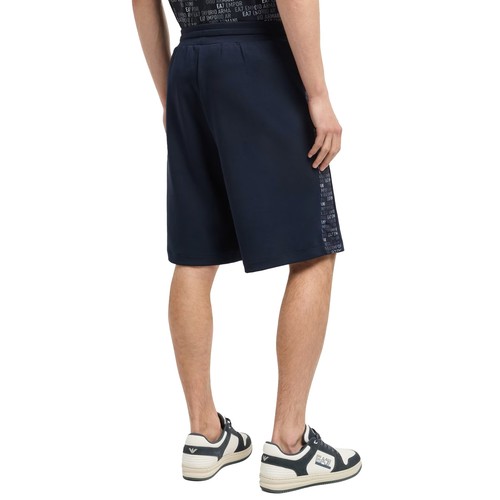 EA7 Emporio Armani Logo Series Monogram Print Bermuda Shorts Armani Blue - Picture 4 of 4