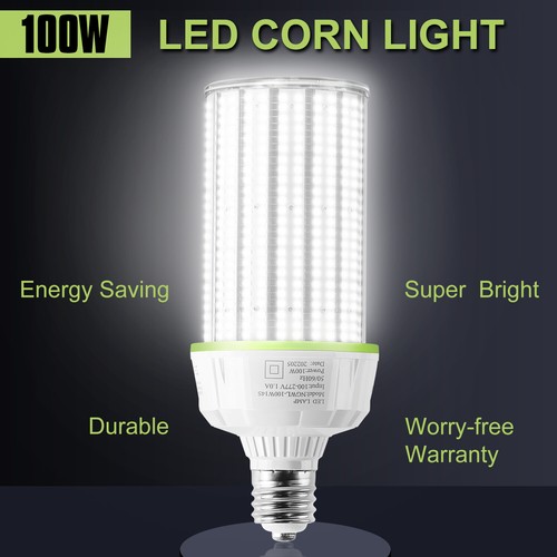 100W LED Corn Light Bulbs 6000K Garden Street High Bay Corn Lamp E39 Mogul Base - Picture 7 of 10