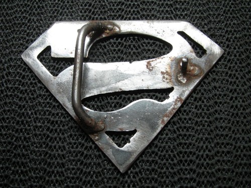 MACHINE SHOP SUPERMAN LOGO STAINLESS STEEL BELT BUCKLE! VINTAGE! RARE! 1990s! - Picture 2 of 8