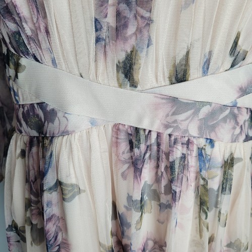 Lilac Sheer Floral Dress Size 2X - Picture 3 of 4