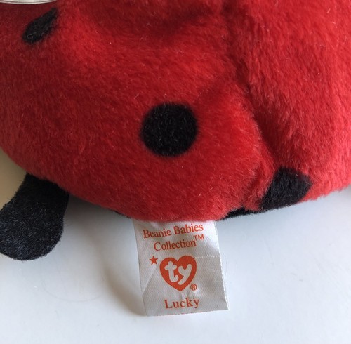 Retirado TY Beanie Baby Lucky the Ladybug, juguete de peluche, juguete de colección - Imagen 7 de 12