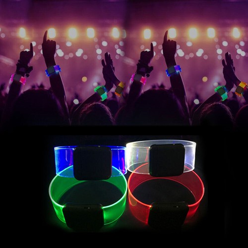 Glow In Dark Led Bracelet Light-up Running Cycling Night Safety Halloween Party - Picture 7 of 18