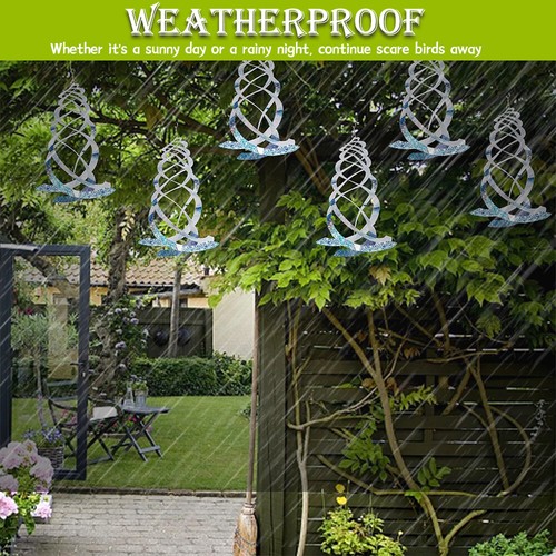 Hanging Spiral Reflective Bird Deterrent Device for Drive Pigeons Woodpeckers - Picture 7 of 10