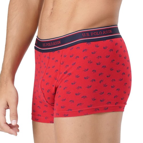 U.S. Polo Assn. Men's Cotton Print Stretch Jersey Trunk Brief - Double Layered - Picture 4 of 5