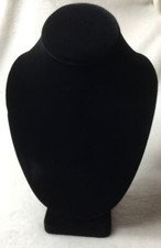 Black 12 Inch Velvet Bust For Necklace Display New