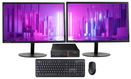 Dual monitor PC bundle package I3-6100t 16GB 1TB SSD Windows 11 Pro 2 x 22" HD - 第 1/11 張圖片