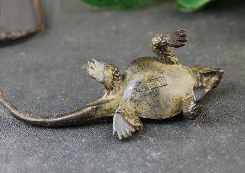 Brass Lizard Animal Statue Small Sculpture Tabletop Figurine Home Decor Gifts - Picture 4 of 9