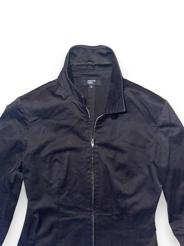 PHILIPPE ADEC Paris Full-Zip Lightweight Fitted Jacket size 2, Black - Picture 7 of 11