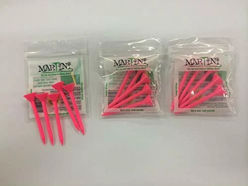 MARTINI GOLF TEES Martini tees, NEW 3 1/4 long PINK 5-pack of tees, (3-PACK SPECIAL)