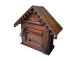 Wooden Mail Box Post Holder Wall Hang Teak Wood Antique Vintage Style Wall