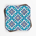 Mediterranean Design Coasters - Set Of Six - 90mm x 90mm - D