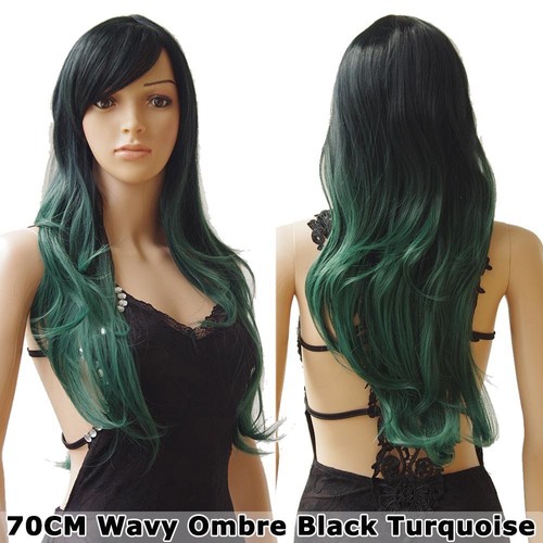 Glueless Ombre Long Wavy Full Wig Costume Anime Halloween Full Wigs Purple Pinkz - Picture 41 of 74