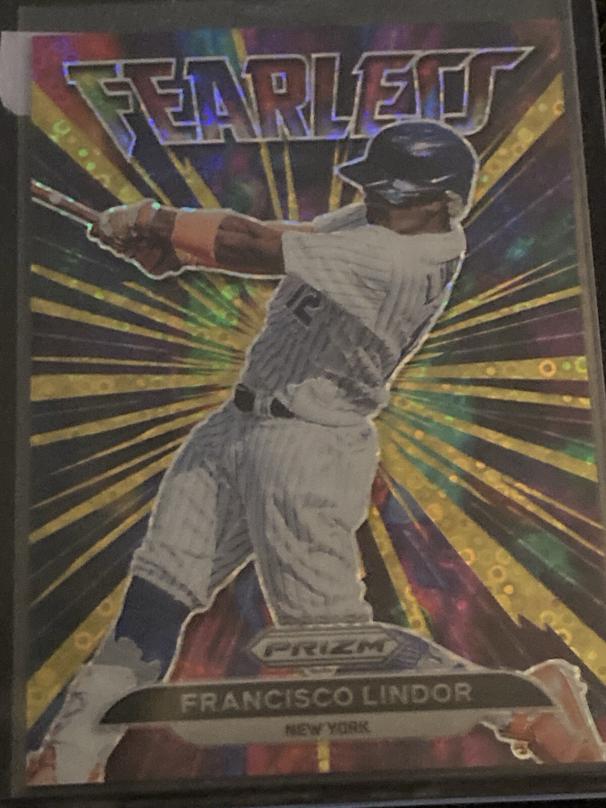 2022 Panini Prizm Francisco Lindor Fearless Gold Donut Circles Prizm /10 #FL-13