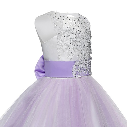 Kids Wedding Party  Ball Princess Dresses Bridesmaid  Flower Girls  Maxi Dress - Picture 8 of 16