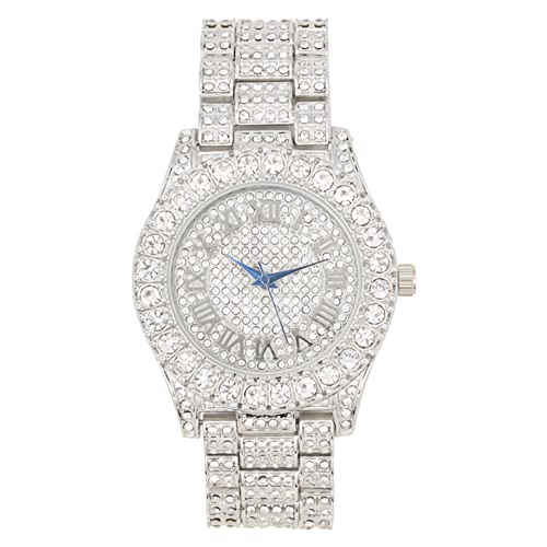 Herrenuhr mit römischen Ziffern, Armband, Halskette Tennis Kettenring ST10327CRNT - Bild 76 von 80