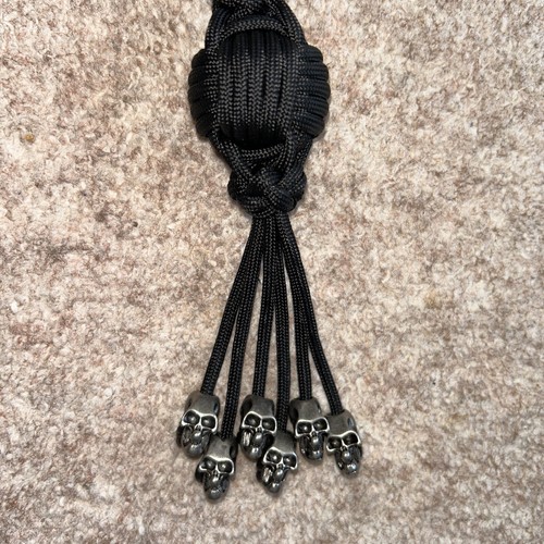20 Zoll schwarz Paracord Get Back Peitsche * Motorradgeschenk * Schädel * Harley Bobber Biker - Bild 3 von 6